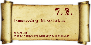 Temesváry Nikoletta névjegykártya