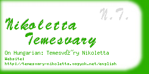 nikoletta temesvary business card